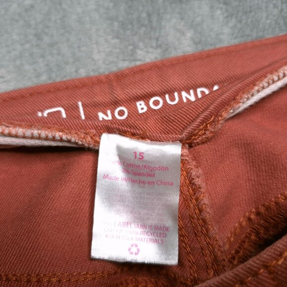 No Boundaries Skinny Ankle Jeans 15 High Rise Button Fly Stretch Rust Orange - Picture 6 of 6